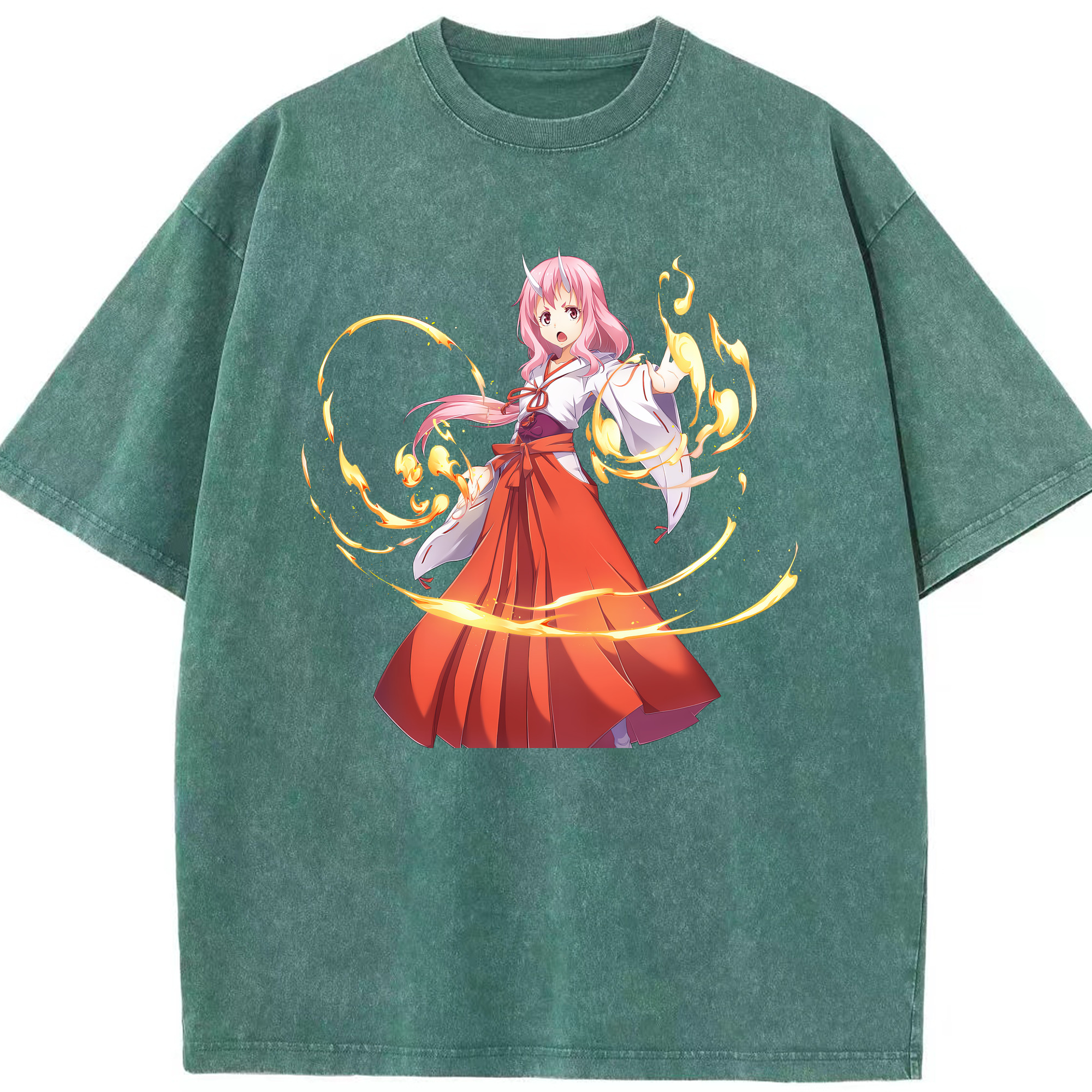 （画像用） 転スラ Regarding Reincarnated to Slime 綿100% ヴィンテージ風 半袖Tシャツ（フロントプリント）